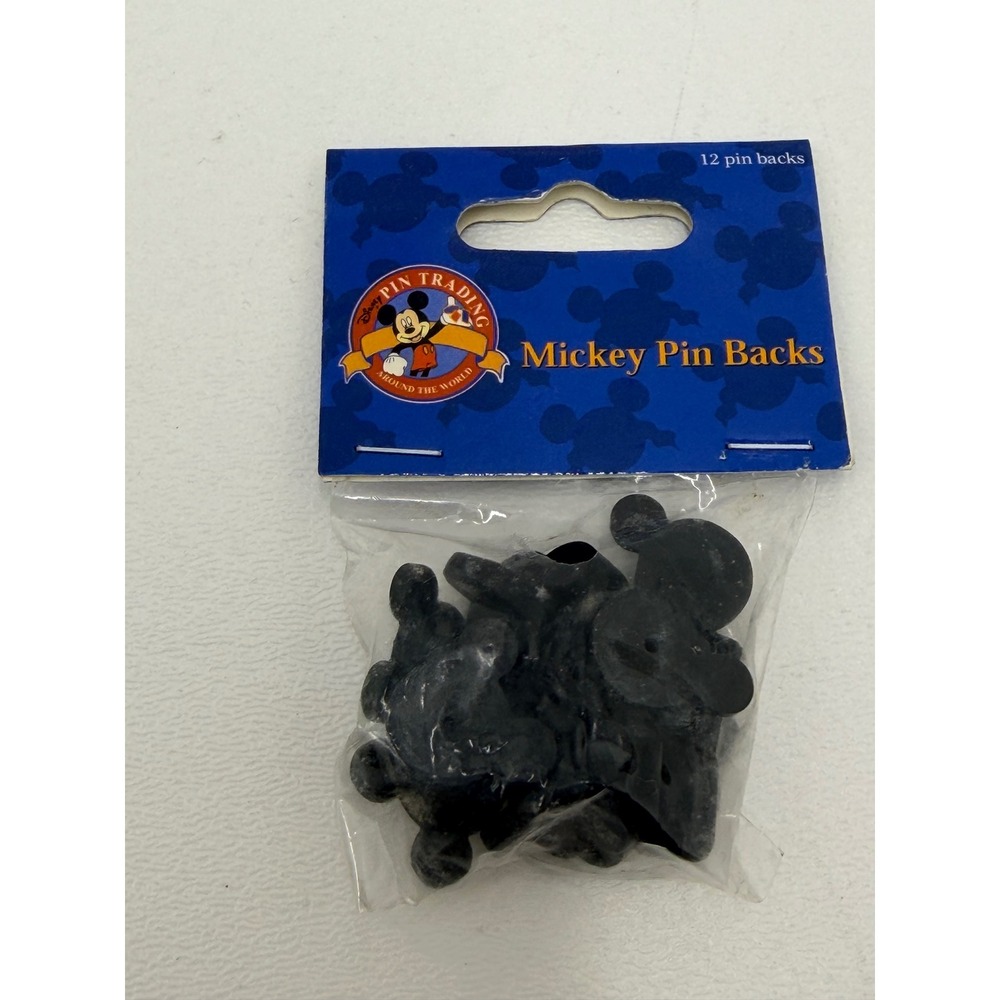 Disney Pin Trading Mickey Mouse Rubber Pin Backs 12 Pack Black Walt Disney World